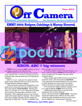 Off Camera: the Newsletter of the National Television Academy S.F./N. California Chapter