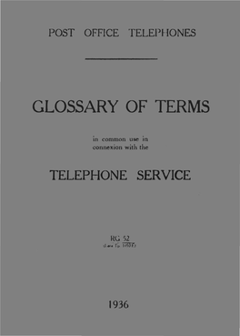 Glossary of Telephone Terms