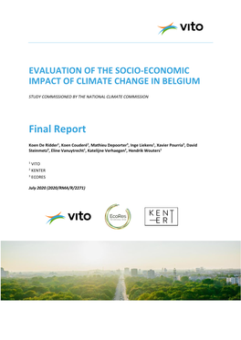 Evaluation of the Socio-Economic Impact of Climate Change in Belgium