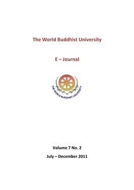 The World Buddhist University E – Journal