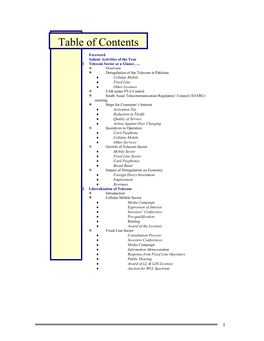 Table of Contents