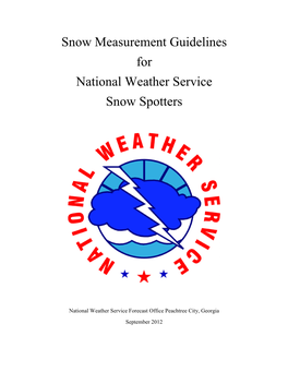 Snow Measurement Guidelines for National Weather Service Snow Spotters