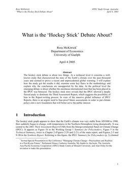 What Is the 'Hockey Stick' Debate About?