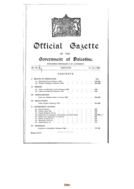 (Government of Alesttne. PUBLISHED FORTNIGHTLY by AUTHORITY