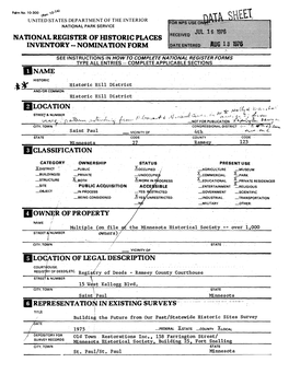 National Register of Historic Places Inventory -- Nomination Form