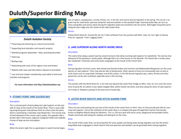 Duluth/Superior Birding Map