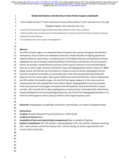 Global Distribution and Diversity of Alien Ponto-Caspian Amphipods