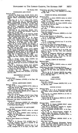 Supplement to the London Gazette, Tth October 1969 10213