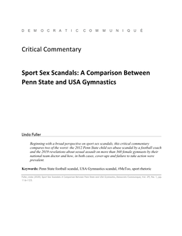 A Comparison Between Penn State and USA Gymnastics