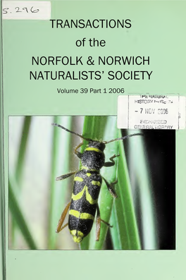 Transactions of the Norfolk and Norwich Naturalists' Society