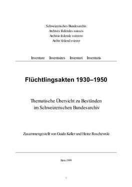 Flüchtlingsakten 1930–1950