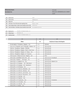 (800) Operating Companies FCC Form 481 Data Collection Form OMB Control No