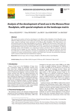 Analysis of the Development of Land Use in the Morava River Floodplain, with Special Emphasis on the Landscape Matrix