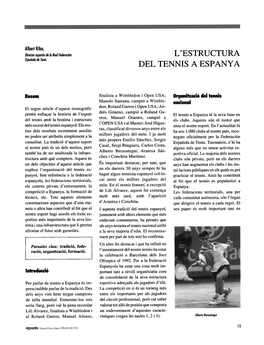 L'estructura Del Tennis a Espanya