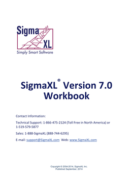 Sigmaxl Version 7.0 Workbook