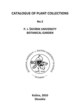 Catalogue of Plant Collections