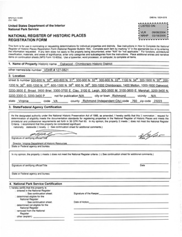 NPS Form 10-900 0MB No 10024-0018 (Oct 1990)