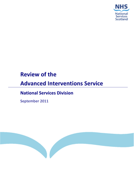 Review of the Advanced Interventions Service National Services Division September 2011