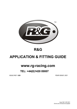 R&G Application & Fitting Guide