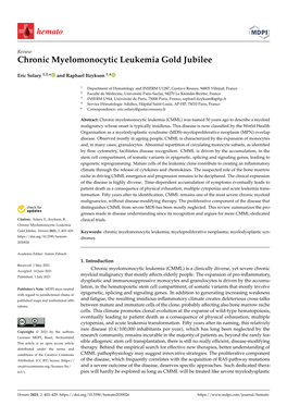 Chronic Myelomonocytic Leukemia Gold Jubilee