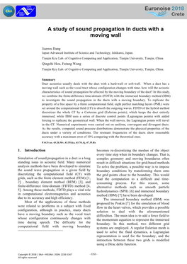 A Study of Sound Propagation in Ducts with a Moving Wall