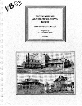 Reconnaissance Architectural Survey Report
