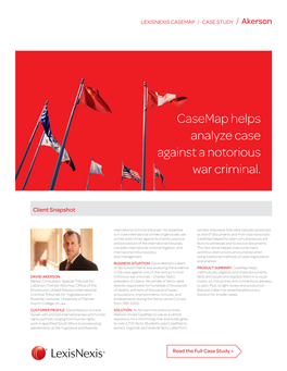 Casemap Helps Analyze Case Against a Notorious War Criminal