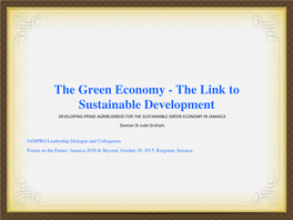 The Green Economy - the Link To