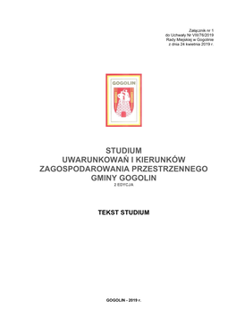 Studium Uwarunkowań I Kierunków Zagospodarowania Przestrzennego Gminy Gogolin 2 Edycja