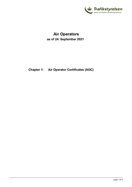 Air Operator Certificates (AOC)