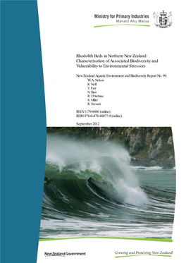 Rhodolith Beds in Northern New Zealand: Characterisation of Associated Biodiversity and Vulnerability to Environmental Stressors