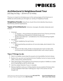 Architectural & Neighbourhood Tour