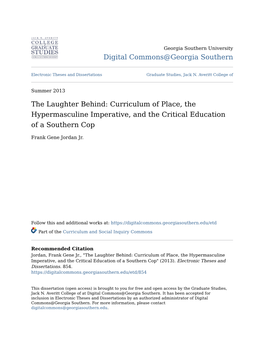 Curriculum of Place, the Hypermasculine Imperative, and the Critical Education of a Southern Cop