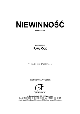 NIEWINNOŚĆ Pressbook