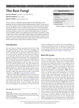 "The Rust Fungi". In: Encyclopedia of Life Sciences