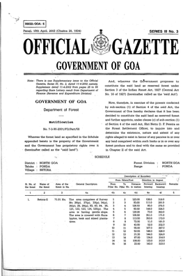 Official Gazette Government of Goa