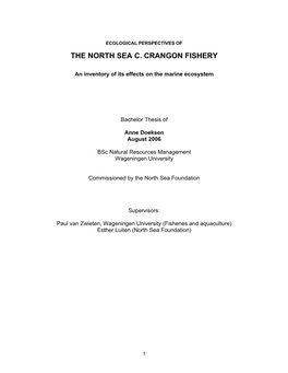The North Sea C. Crangon Fishery