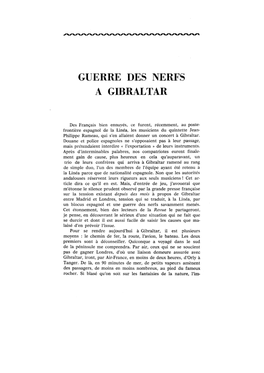 Guerre Des Nerfs a Gibraltar