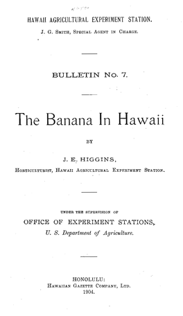 The Banan"A in Hawaii