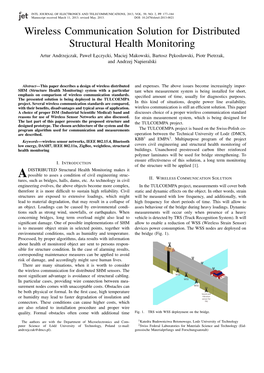 Wireless Communication Solution for Distributed Structural Health