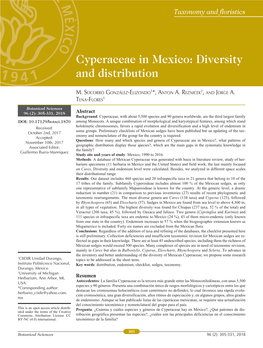 Cyperaceae in Mexico: Diversity and Distribution