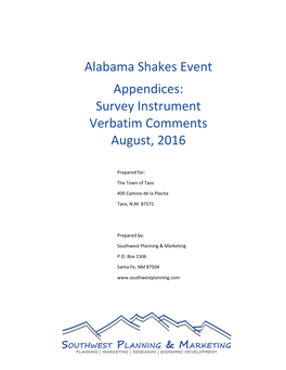 2016 Alabama Shakes in Taos Appendix