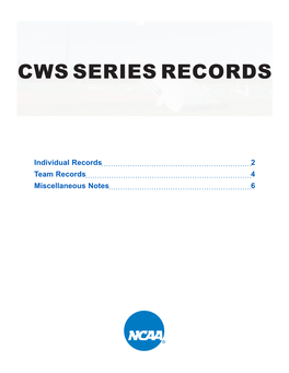 Cws Series Records