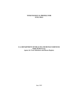 Toxicological Profile for Fuel Oils