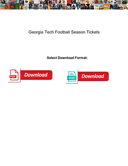 Georgia Tech Football Season Tickets