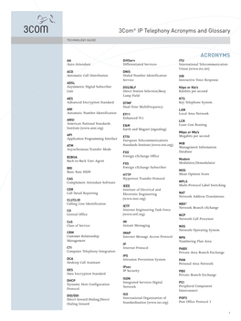 IP Telephony Acronyms and Glossary