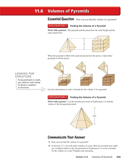 11.6 Volumes of Pyramids