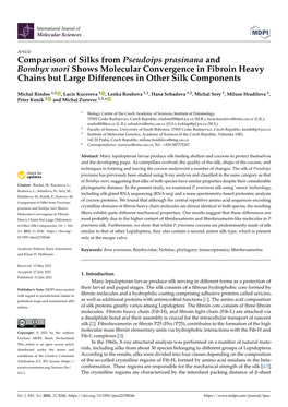 Comparison of Silks from Pseudoips Prasinana and Bombyx Mori Shows Molecular Convergence in Fibroin Heavy Chains but Large Differences in Other Silk Components