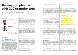 Raising Compliance with G20 Commitments