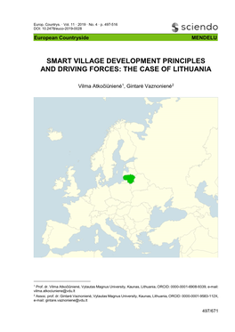 Smart Village Development Principles and Driving Forces: the Case of Lithuania
